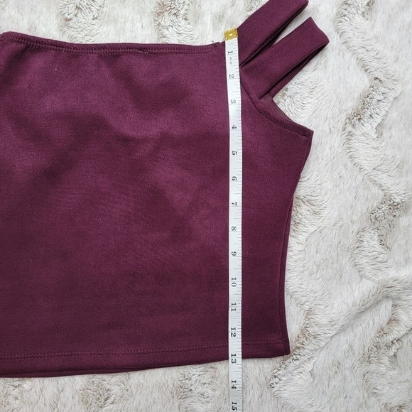 Akira Purple Strappy Shoulder Soft Crop Top Size M - Picture 10 of 11